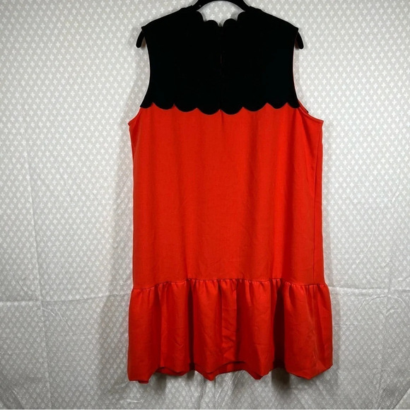 Victoria Beckham Orange Black Scalloped Dress - Picture 6 of 6